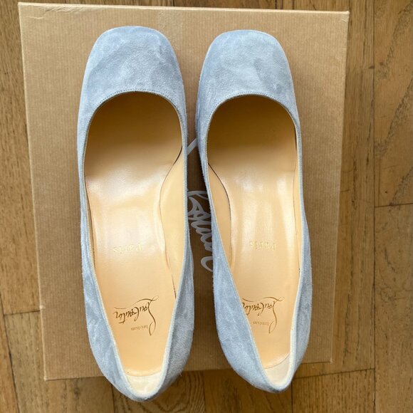 Christian Louboutin 70mm Cadrilla Suede Block-Heel Pumps New, 39.5 - Picture 4 of 9